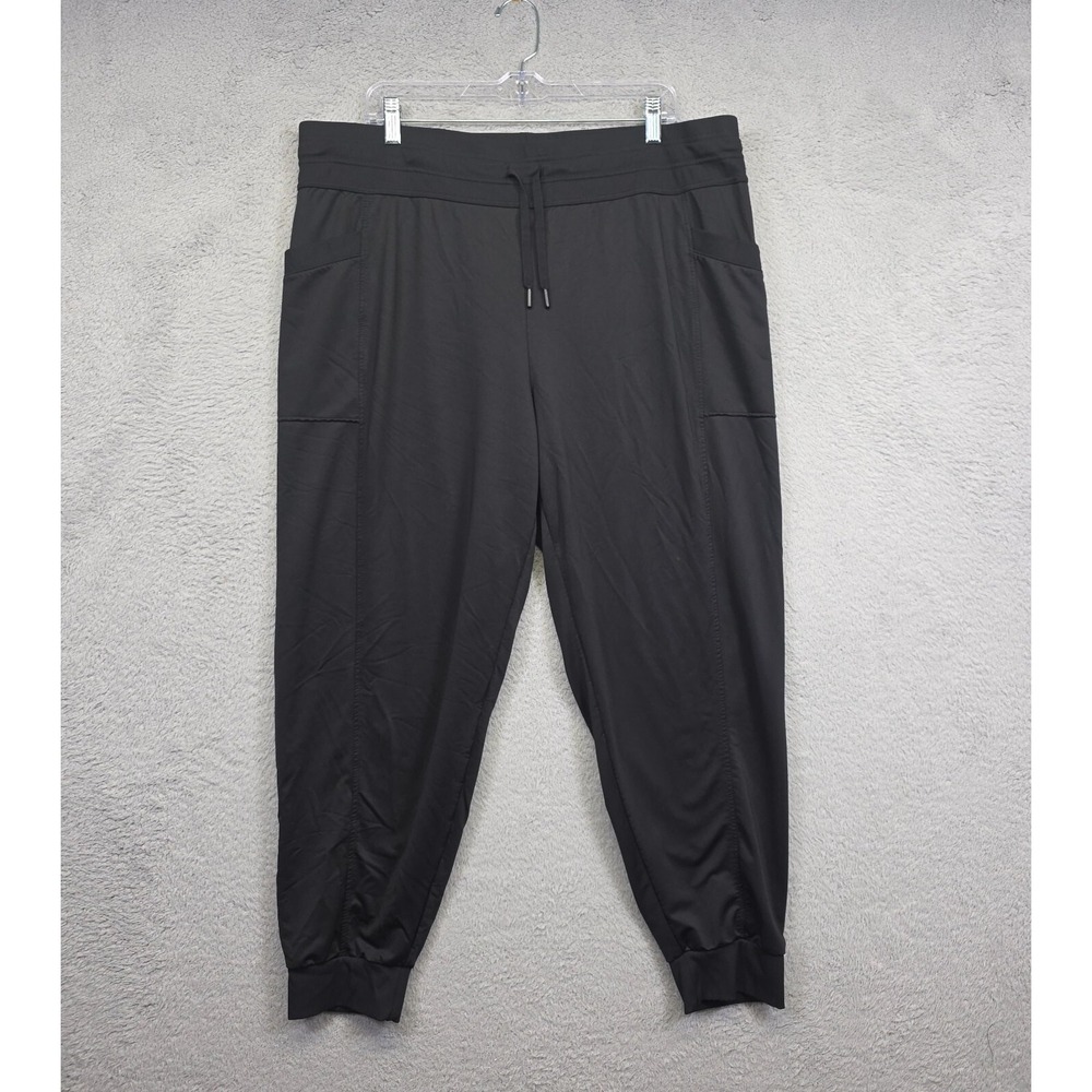 32 Degress Heat Joggers Womens 2X Black Tapered‎ Performance Running Athleisure